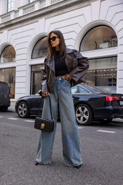 Washed Wide Leg Jeans