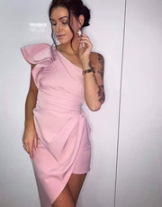 Azara Ruffle One Shoulder Asymmetrical Dress