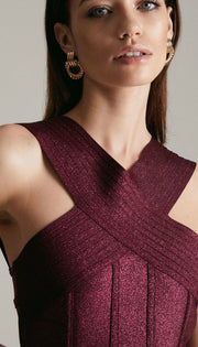 Criss Cross Bandage Midi Dress