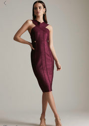 Criss Cross Bandage Midi Dress