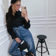 Long Sleeve Blouse Bottom Jeans Jumpsuit