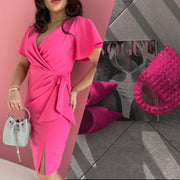 Short Sleeve Elegant Mini Dress