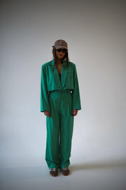 Purpura Cropped Blazer Suit Set