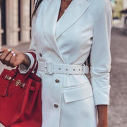 Belted Blazer Suit Dress