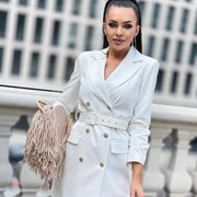 Belted Blazer Suit Dress