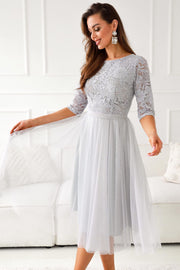 A Line Cocktail 3/4 Sleeve Lace Top