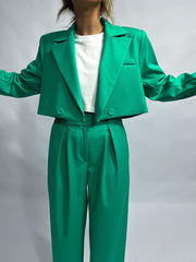 Purpura Cropped Blazer Suit Set