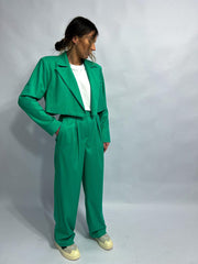 Purpura Cropped Blazer Suit Set