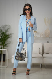 Long Oversize Jacket Fitted Pants Matching Suit Set