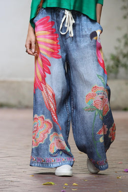 Parrot Summer Flowy Wide Leg Pants