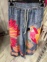 Parrot Summer Flowy Wide Leg Pants