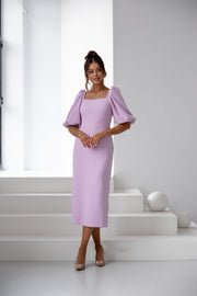 Puff Sleeve Midi Dress