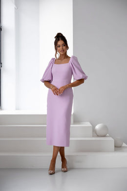 Puff Sleeve Midi Dress