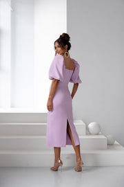 Puff Sleeve Midi Dress