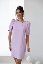 Puff Sleeve Shift Mini Dress