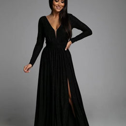 Long Sleeve Glitter Maxi