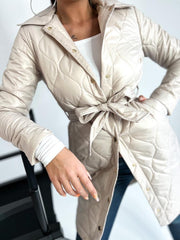 Diamond Pleaded Windbreaker Coat