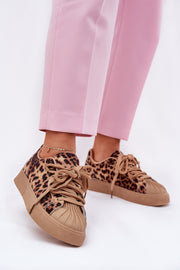Rhinestone Cheetah Double Tie Sneaker