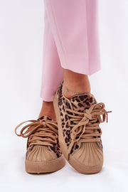 Rhinestone Cheetah Double Tie Sneaker