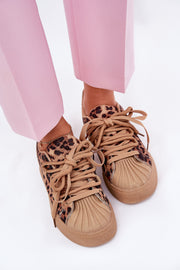 Rhinestone Cheetah Double Tie Sneaker