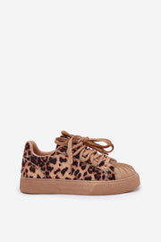 Rhinestone Cheetah Double Tie Sneaker